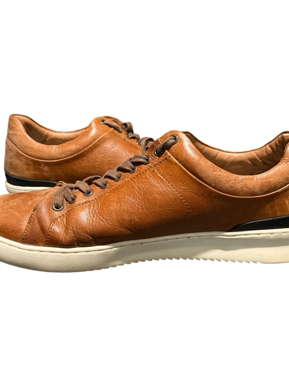 Franco Fortini Men's Devon Cognac Leather Oxford Lace Dress Shoes Size 10.5 - Picture 7 of 9